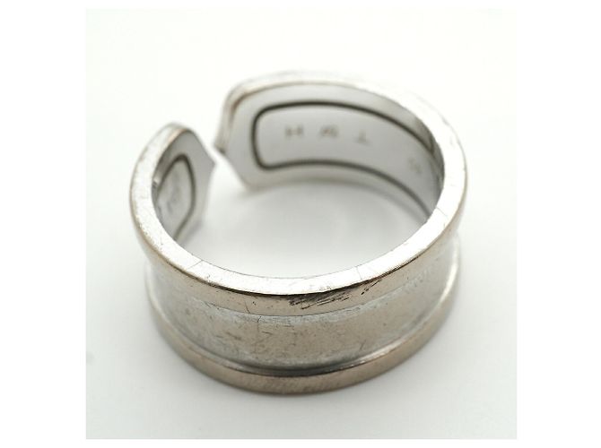 Anello largo Cartier C2 in oro bianco 18K - vista 12