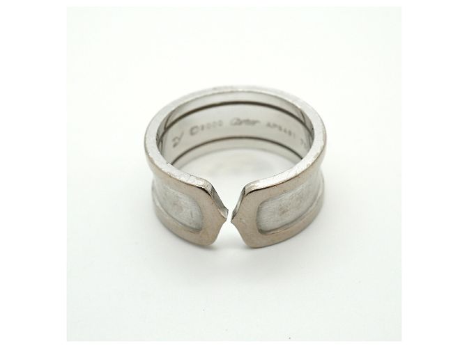 Anello largo Cartier C2 in oro bianco 18K - vista 3
