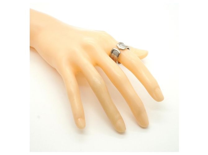 Anello largo Cartier C2 in oro bianco 18K - vista 9