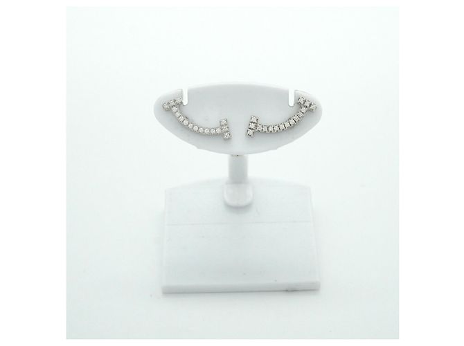 Autre Marque Orecchini Tiffany & Co. T Smile Mini in oro bianco 18K - vista 2