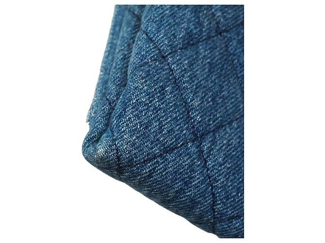 Borsa a tracolla Chanel in denim blu - vista 6