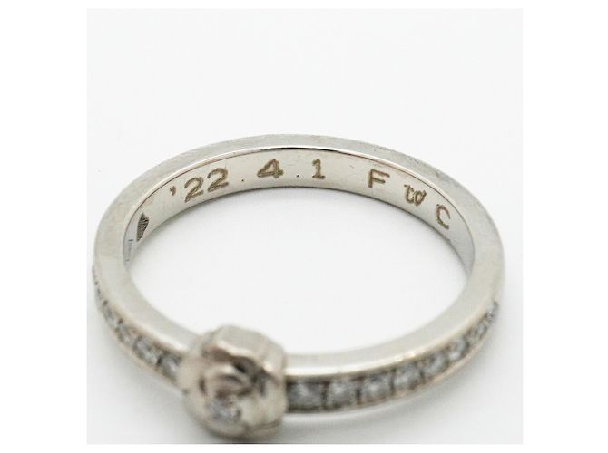 Chanel Camélia Bandring aus Platin mit Diamant - Ansicht 6