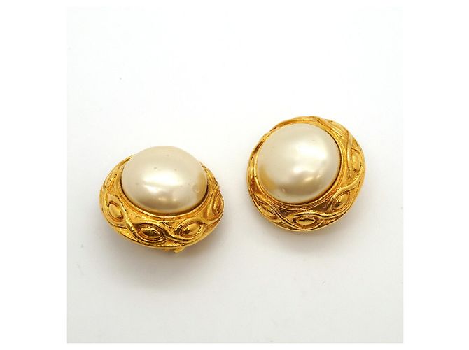 Orecchini a cerchio placcati oro Chanel - vista 2