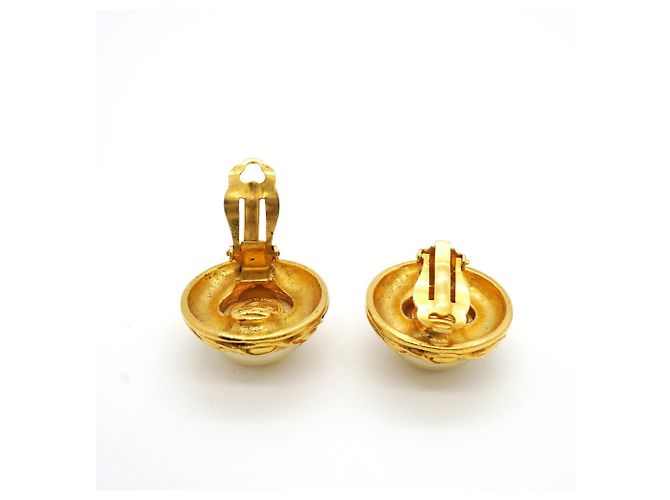 Orecchini a cerchio placcati oro Chanel - vista 3