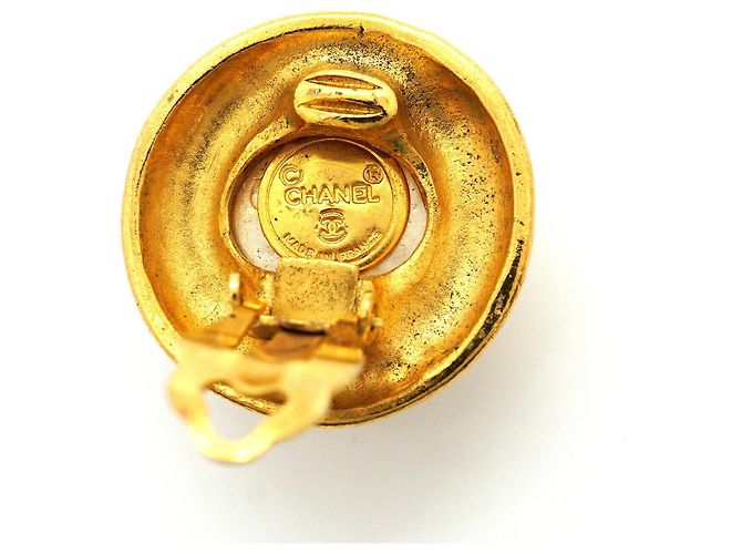 Orecchini a cerchio placcati oro Chanel - vista 4