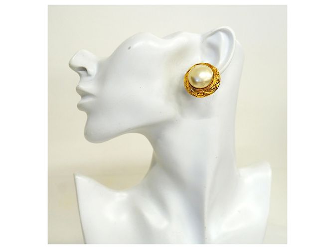 Orecchini a cerchio placcati oro Chanel - vista 5