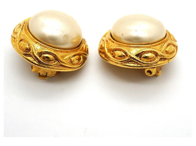 Orecchini a cerchio placcati oro Chanel - vista 6