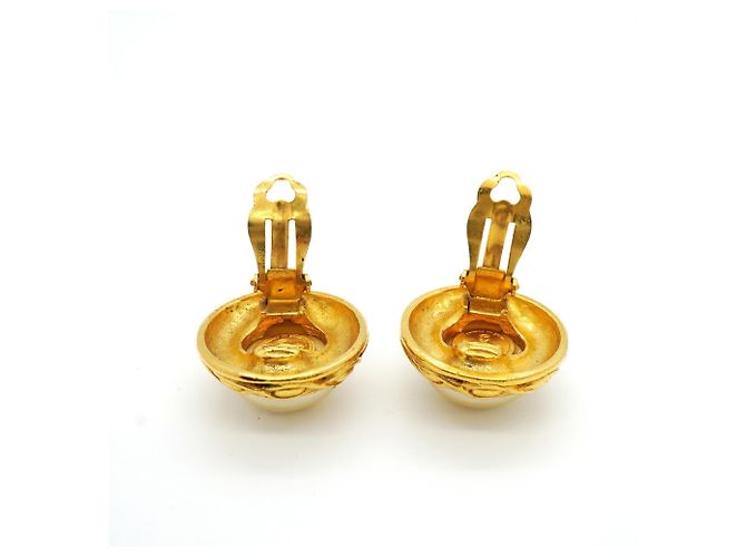 Orecchini a cerchio placcati oro Chanel - vista 7