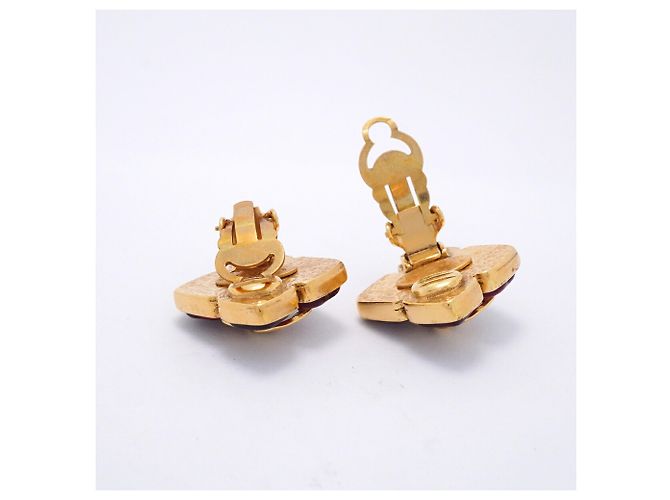Pendientes de clip Chanel Oro y Rojo - vista 3