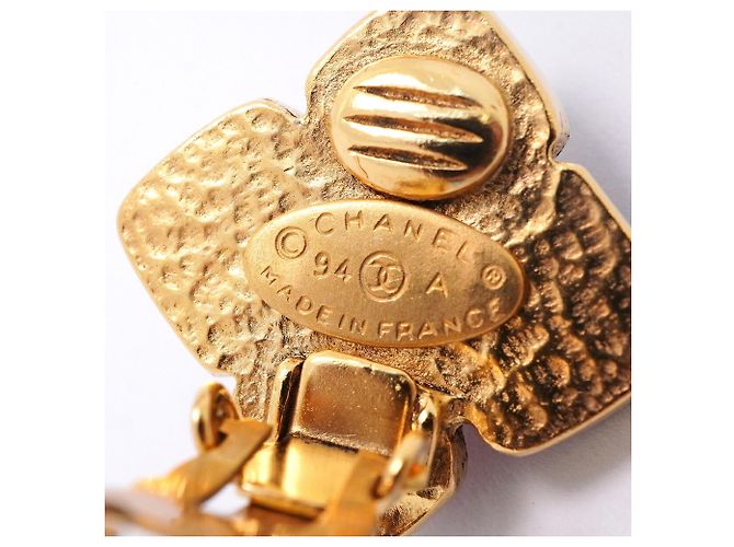 Pendientes de clip Chanel Oro y Rojo - vista 4