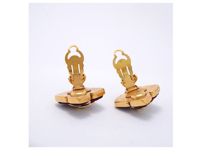 Pendientes de clip Chanel Oro y Rojo - vista 6