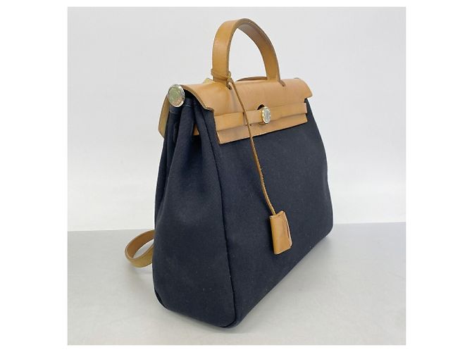 Hermès Borsa Hermes Herbag PM Toile Officier Natural - vista 2
