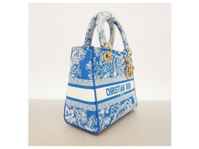 Sac à main Christian Dior Lady D-Light en toile - vue 2