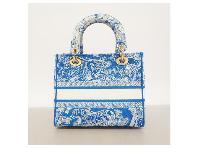 Sac à main Christian Dior Lady D-Light en toile - vue 8