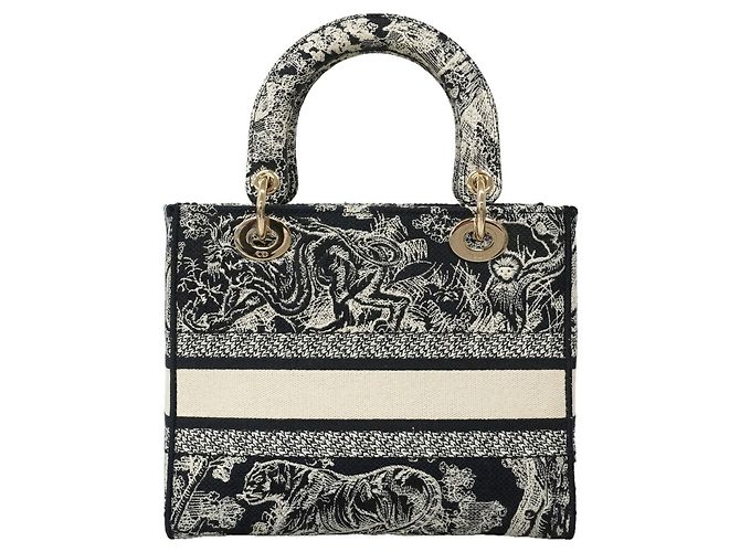 Sac à main Christian Dior Lady Delight en toile - vue 7