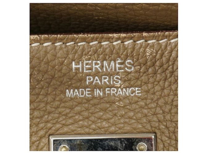 Hermès Porte-documents en cuir Taupe - vue 5