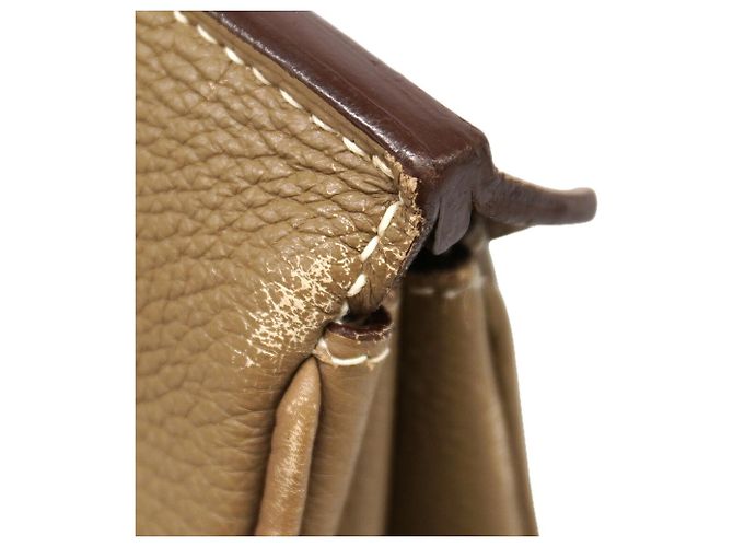 Hermès Porte-documents en cuir Taupe - vue 8