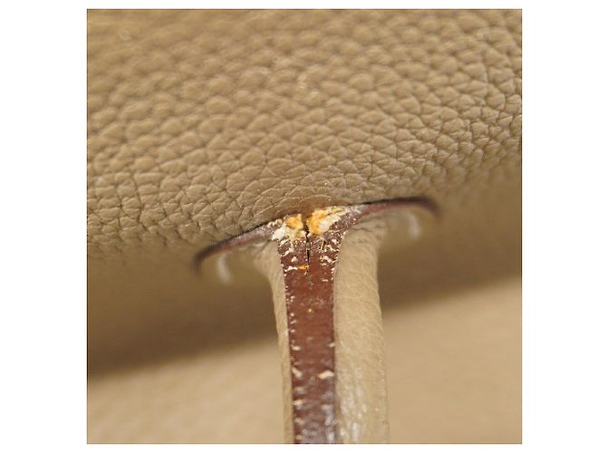 Hermès Porte-documents en cuir Taupe - vue 9