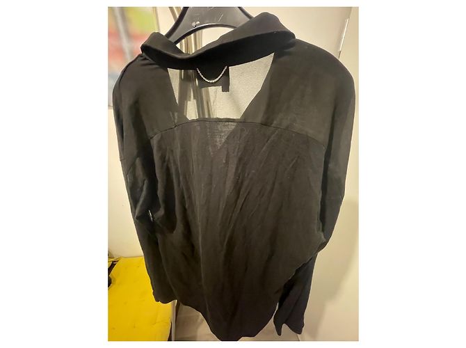 The Kooples Camicia nera in seta e cotone - vista 5