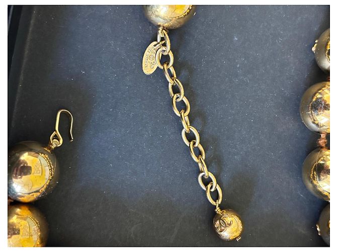 Collana Choker Chanel Perle Dorate Vintage - vista 12