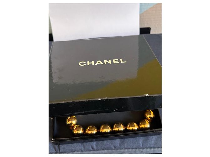 Collana Choker Chanel Perle Dorate Vintage - vista 13
