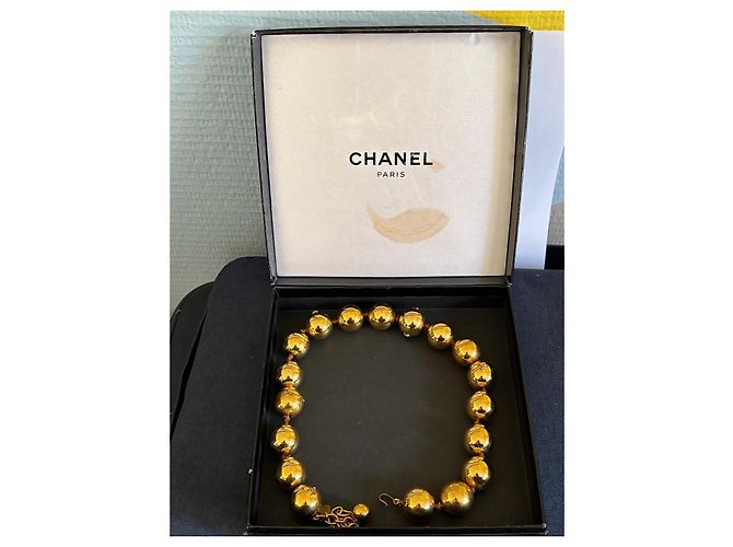 Collana Choker Chanel Perle Dorate Vintage - vista 14