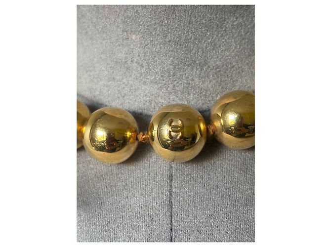 Collana Choker Chanel Perle Dorate Vintage - vista 3