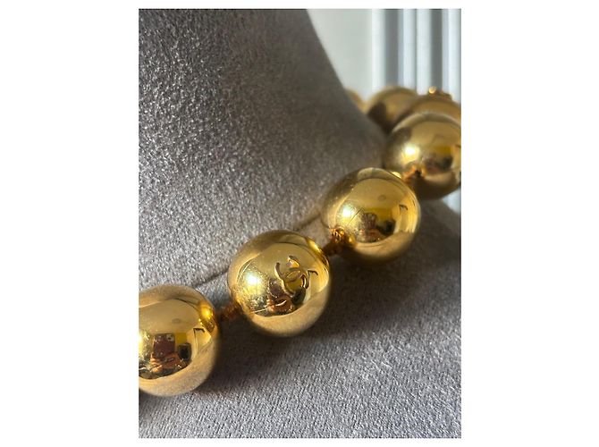 Collana Choker Chanel Perle Dorate Vintage - vista 4