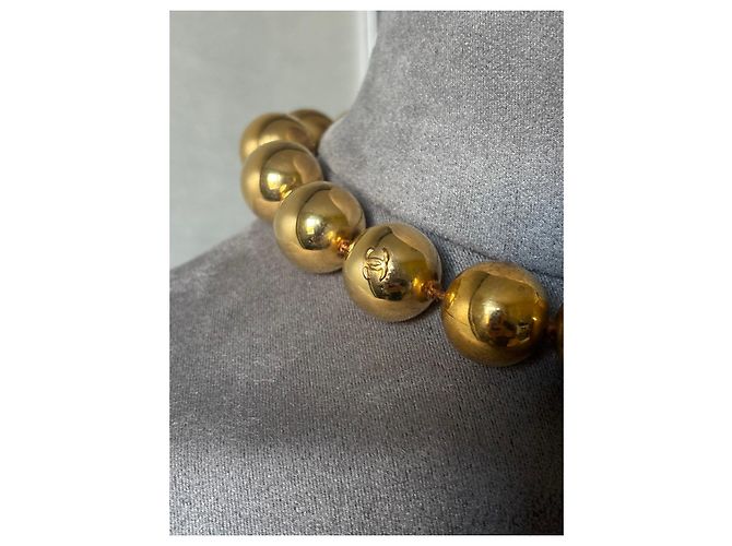 Collana Choker Chanel Perle Dorate Vintage - vista 7