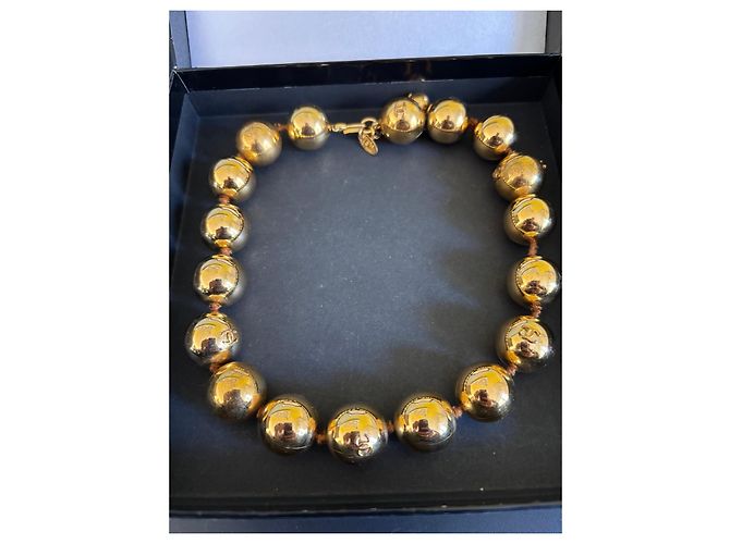 Collana Choker Chanel Perle Dorate Vintage - vista 9