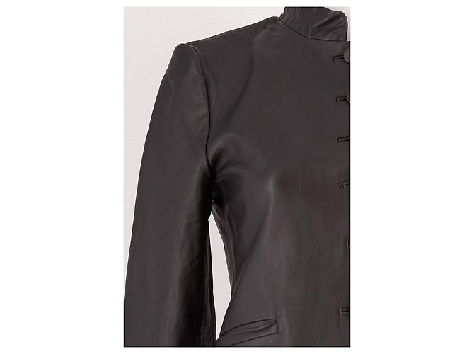 Giacca in pelle nera Mango - vista 6