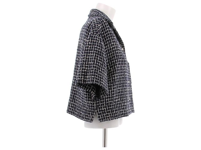 Miu Miu Giacca a quadri blu navy - vista 3
