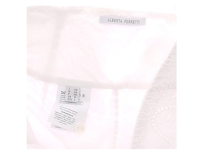 Pantalones blancos Alberta Ferretti de algodón - vista 5