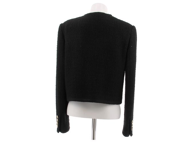 Céline Black Wool Tweed Jacket - view 2