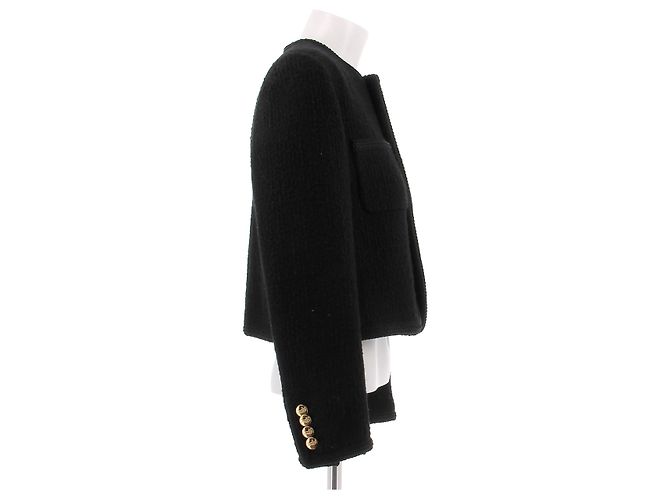 Céline Black Wool Tweed Jacket - view 3