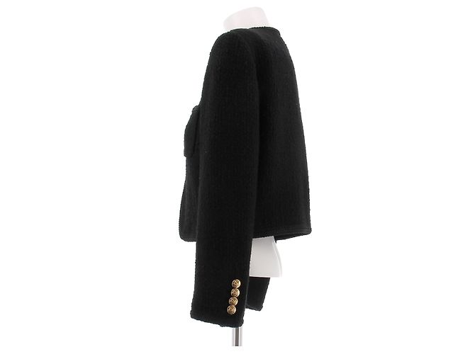 Céline Black Wool Tweed Jacket - view 4