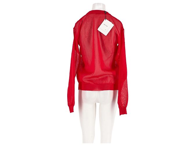 Autre Marque FANCÌ CLUB Roter gerader Pullover mit floralen Applikationen - Ansicht 2
