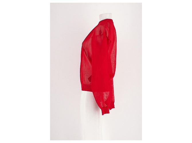 Autre Marque FANCÌ CLUB Roter gerader Pullover mit floralen Applikationen - Ansicht 3