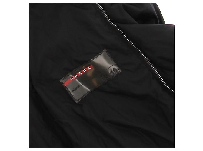 Prada Chaqueta larga de nailon negro - vista 5