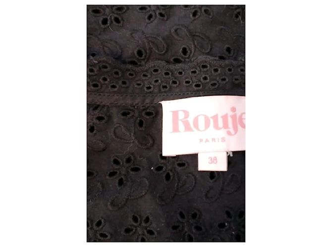 Rouje Black Cotton Sleeveless Top with Lace - view 7