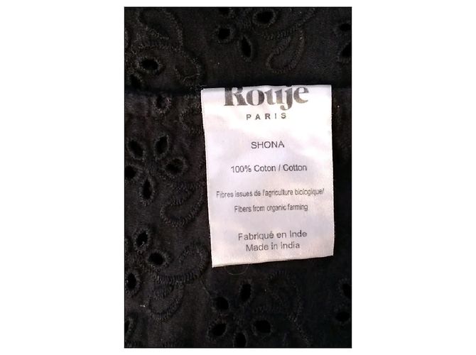 Rouje Black Cotton Sleeveless Top with Lace - view 8