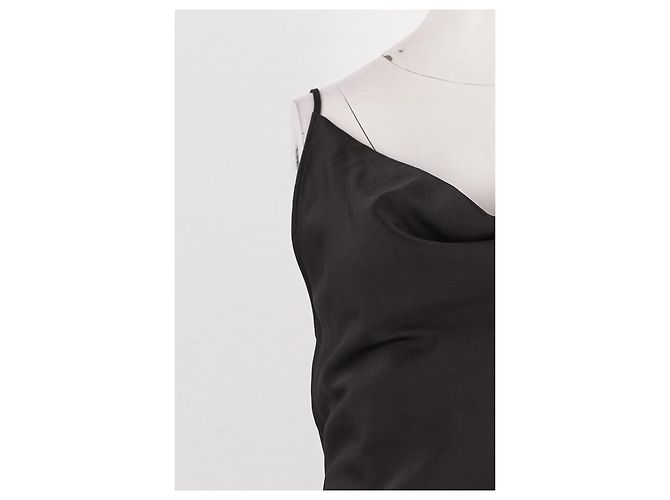 Vestido maxi negro Hugo Boss con cuello drapeado - vista 6