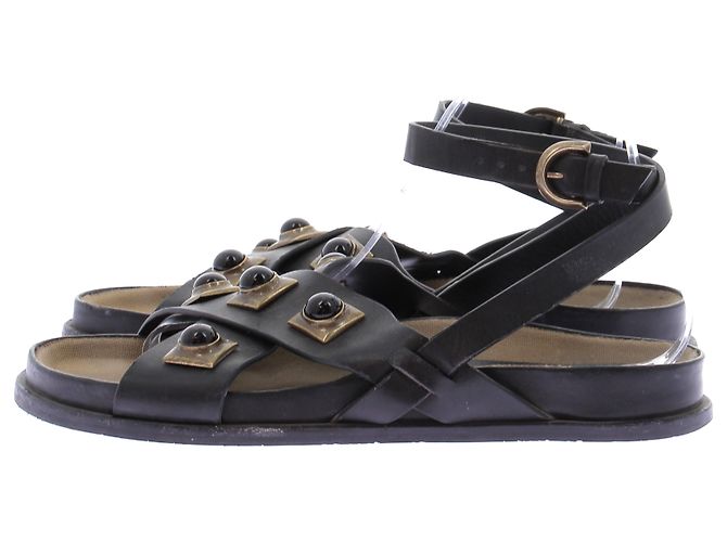 Sandales Etro en cuir noir taille 38 - vue 2