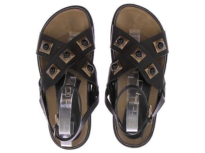 Sandales Etro en cuir noir taille 38 - vue 6