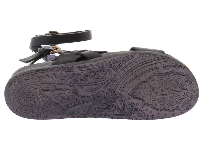 Sandales Etro en cuir noir taille 38 - vue 7