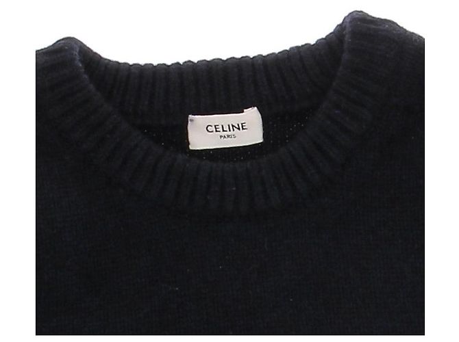 Céline Wollpullover Marineblau S - Ansicht 5