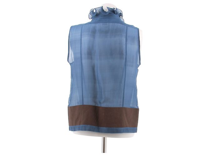 Chloé Ärmellose blaue Bluse - Ansicht 2
