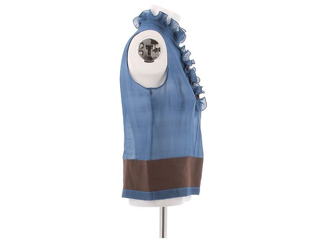 Chloé Ärmellose blaue Bluse - Ansicht 3