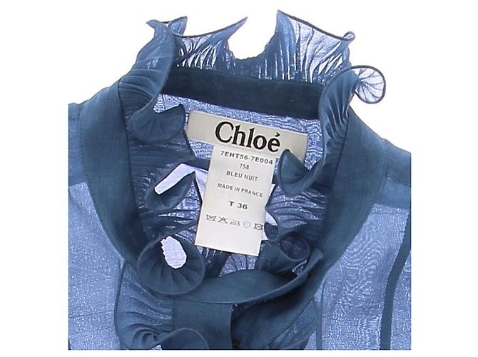 Chloé Ärmellose blaue Bluse - Ansicht 5