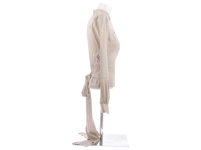 Gucci Camisa de seda beige - vista 3